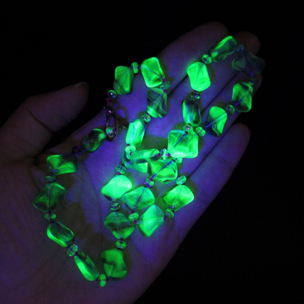 Uranium glass bead Necklace